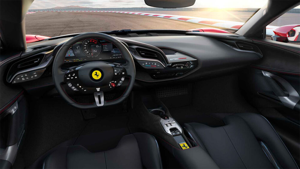 Interior da Ferrari SF90 Stradale híbrida