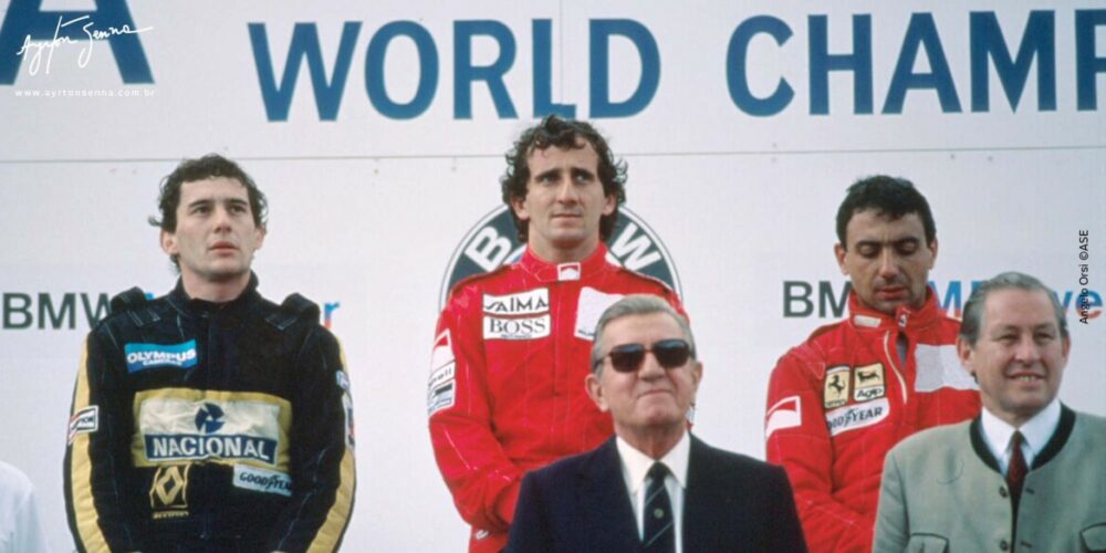 Pódio de Senna na Áustria em 1985