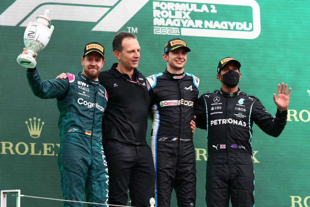 Ocon, Vettel e Hamilton no pódio do GP da Hungria