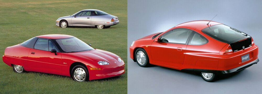 GM EV1 e Honda Insight