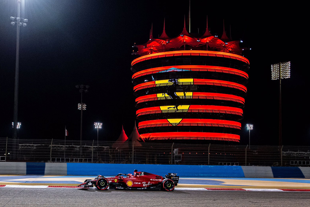 Charles Leclerc e Ferrari na sexta-feira de treinos livres no Bahrein