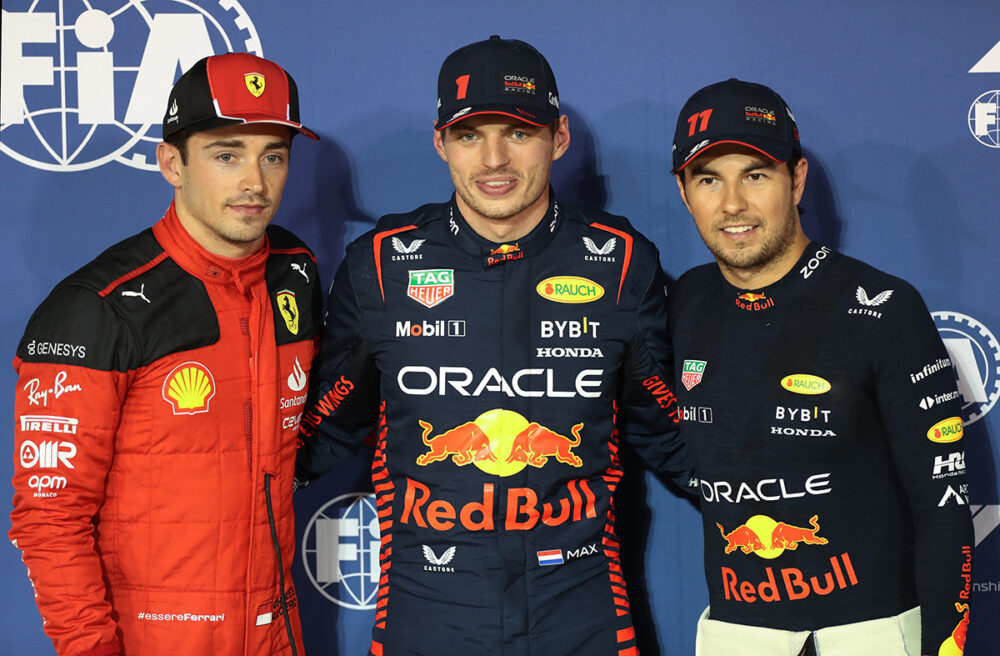 Leclerc, Verstappen e Perez para o GP do Bahrein
