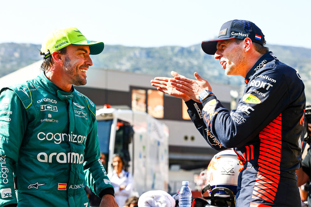 Alonso e Verstappen na classificação do GP de Mônaco